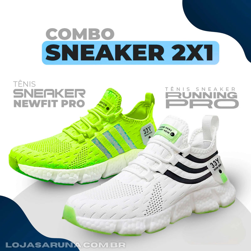 Combo 2x1 SNEAKERS PRO | TÊNIS NEWFIT PRO + TÊNIS RUNNING PRO | ENVIO IMEDIATO lojasaruna