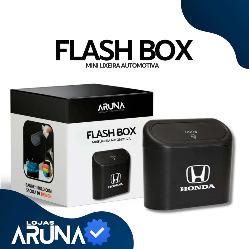 Flash Box - Lixeira Automotiva Premium + 1 Rolo de Saco Plástico de BRINDE (PROMOÇÃO MÊS DOS PAIS) lojasaruna