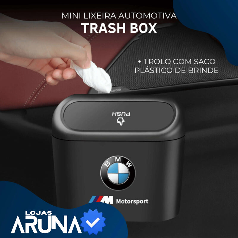 Flash Box - Lixeira Automotiva Premium + 1 Rolo de Saco Plástico de BRINDE (PROMOÇÃO MÊS DOS PAIS) lojasaruna