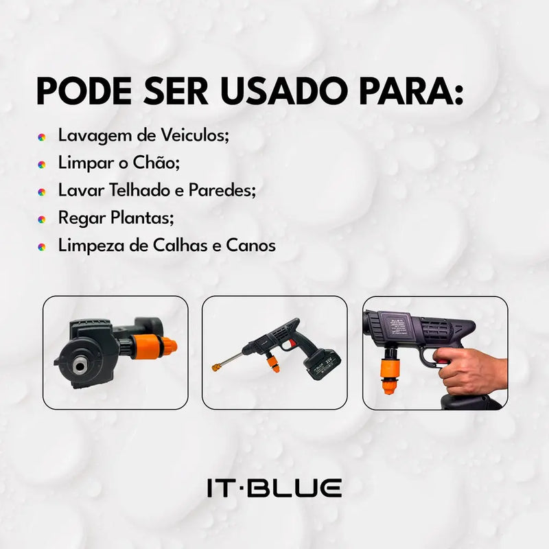 Pistola de Água Sem Fio - Limpador de Alta Pressão AutoFlex™ lojasaruna