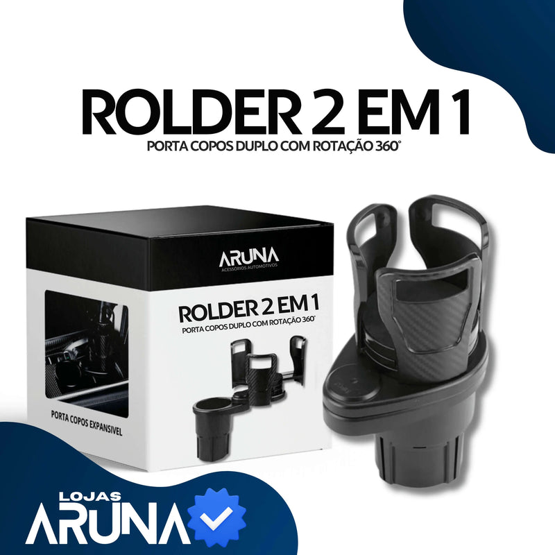 Porta Copos Automotivo 2 EM 1 - ROLDER (BRINDE EXCLUSIVO) lojasaruna