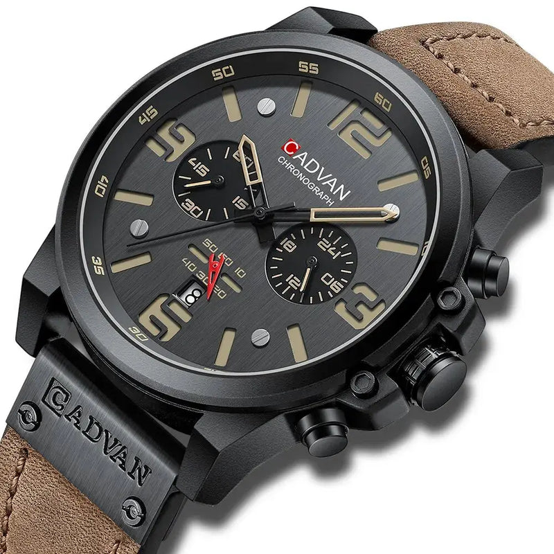 Relógio Masculino Pulseira De Couro Militar - CADVAN lojasaruna