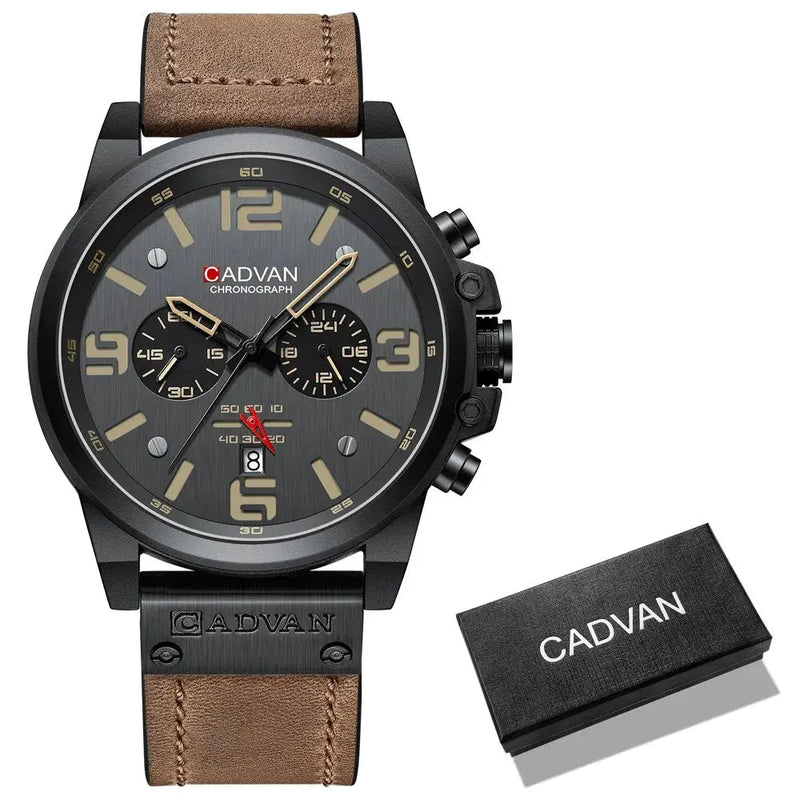 Relógio Masculino Pulseira De Couro Militar - CADVAN lojasaruna