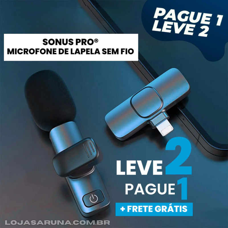 SonusPro - Microfone de lapela sem fio | LEVE 2 PAGUE 1 lojasaruna