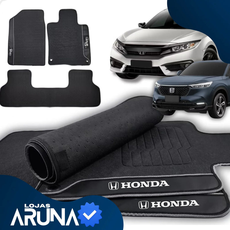 Tapete Borracha Premium CarLux™ Linha Honda + Brinde (Oferta Exclusiva) lojasaruna