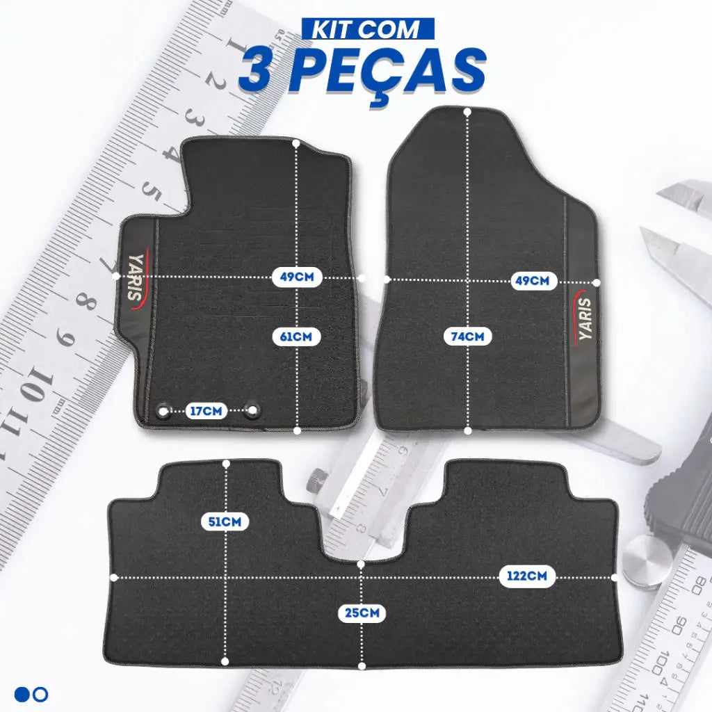 Tapete Borracha Premium CarLux™ Linha Toyota + Brinde (Oferta Exclusiva) lojasaruna